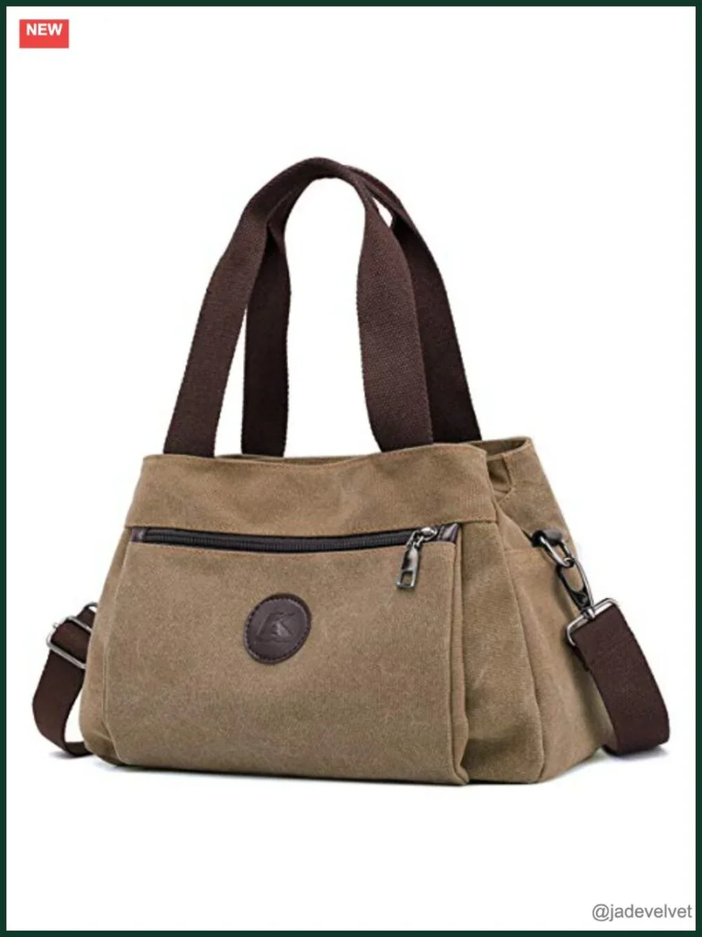 Canvas Hobo Crossbody Bag with Multiple Compartments